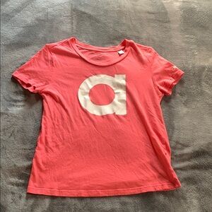 Coral Short Sleeve T-shirt with Graphic Design